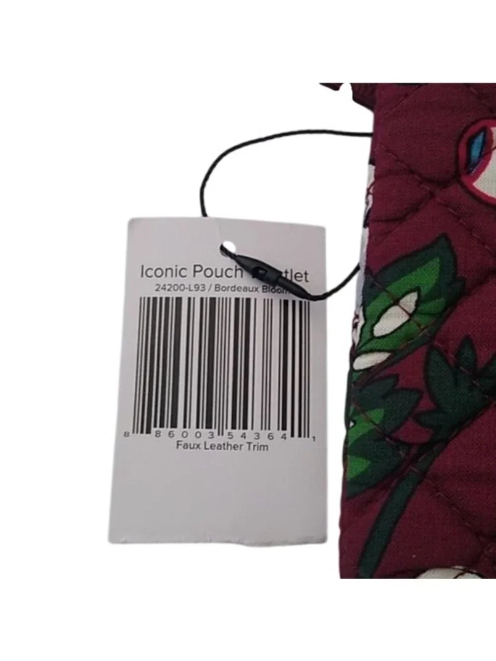 Vera Bradley Bordeaux Blooms Iconic Pouch Wristlet NWT - Picture 3 of 6